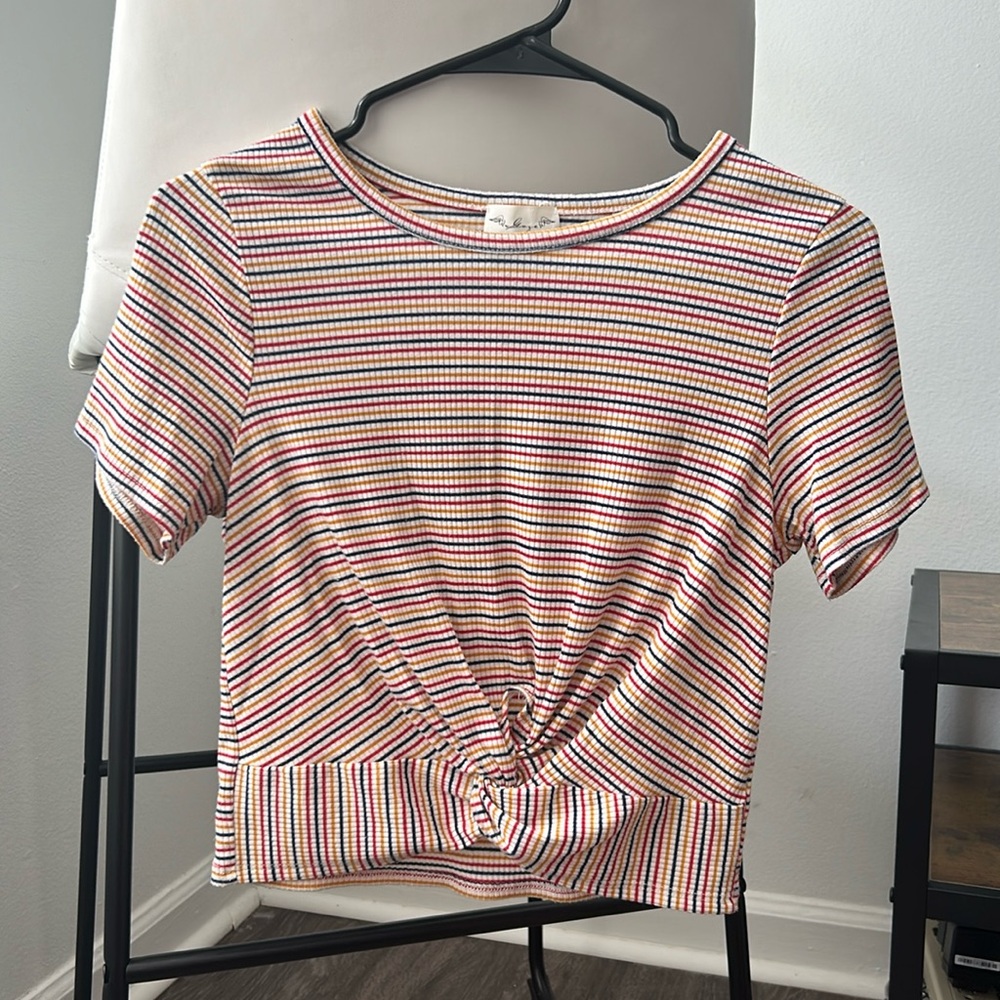 Striped Cropped Tee